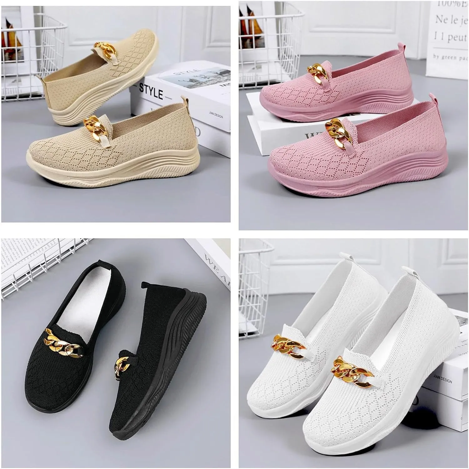 2024 New Orthopedic Women’s Breathable Slip on Arch Support Non-Slip Shoes, Orthopedic Shoes for Women