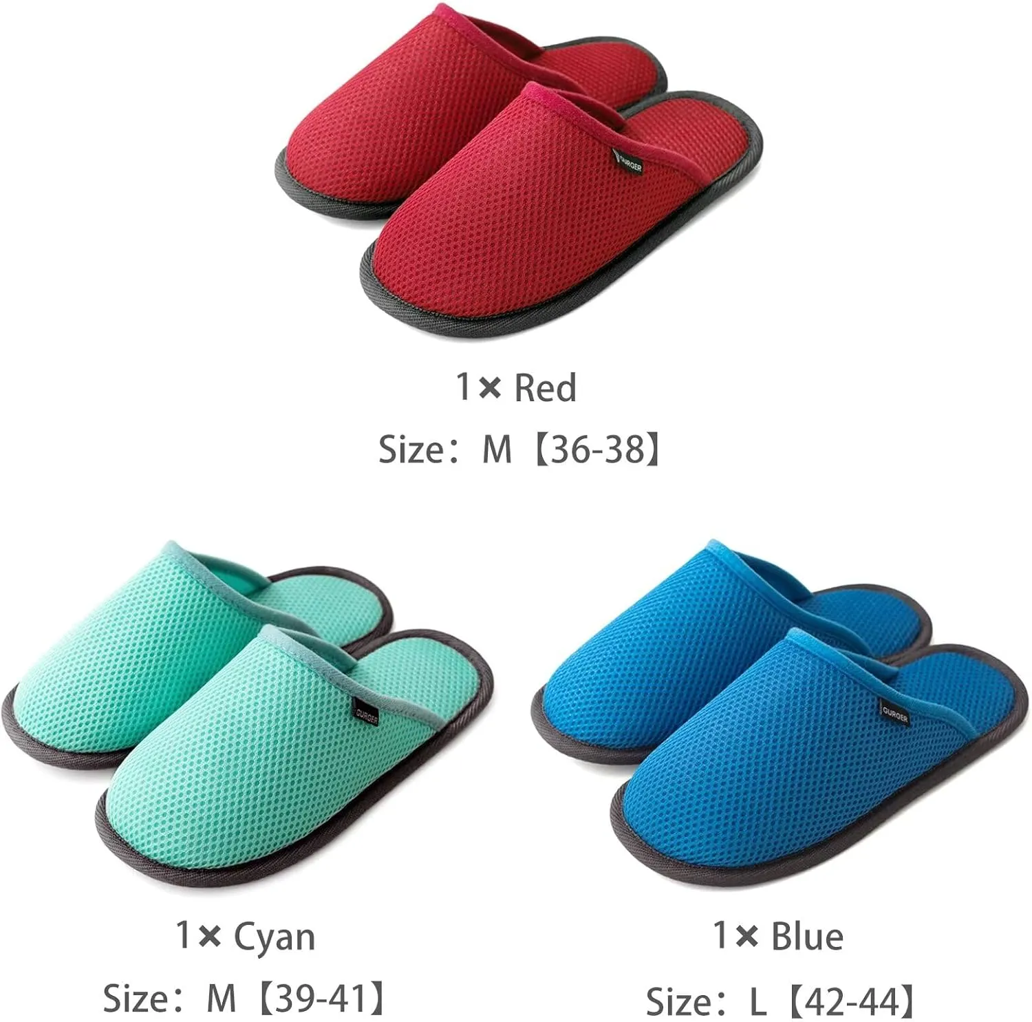 3-6 Pairs Spa Slippers Set Non-Disposable Washable Non-Slip Guest Slippers Comfortable Breathable, Various Sizes and Colours