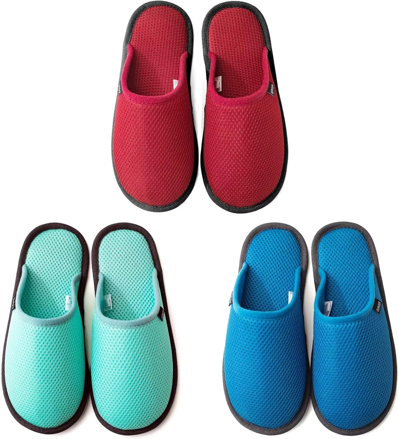 3-6 Pairs Spa Slippers Set Non-Disposable Washable Non-Slip Guest Slippers Comfortable Breathable, Various Sizes and Colours