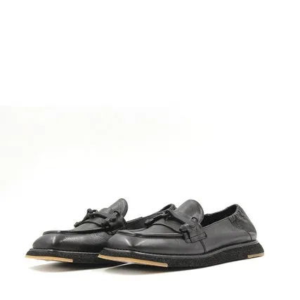 8742 Black Women's Leather Loafers