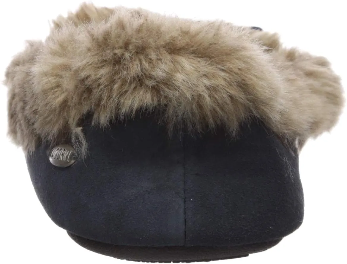 Acorn Women's Cozy Faux Fur Moc Slipper with memory foam and plush suede upper