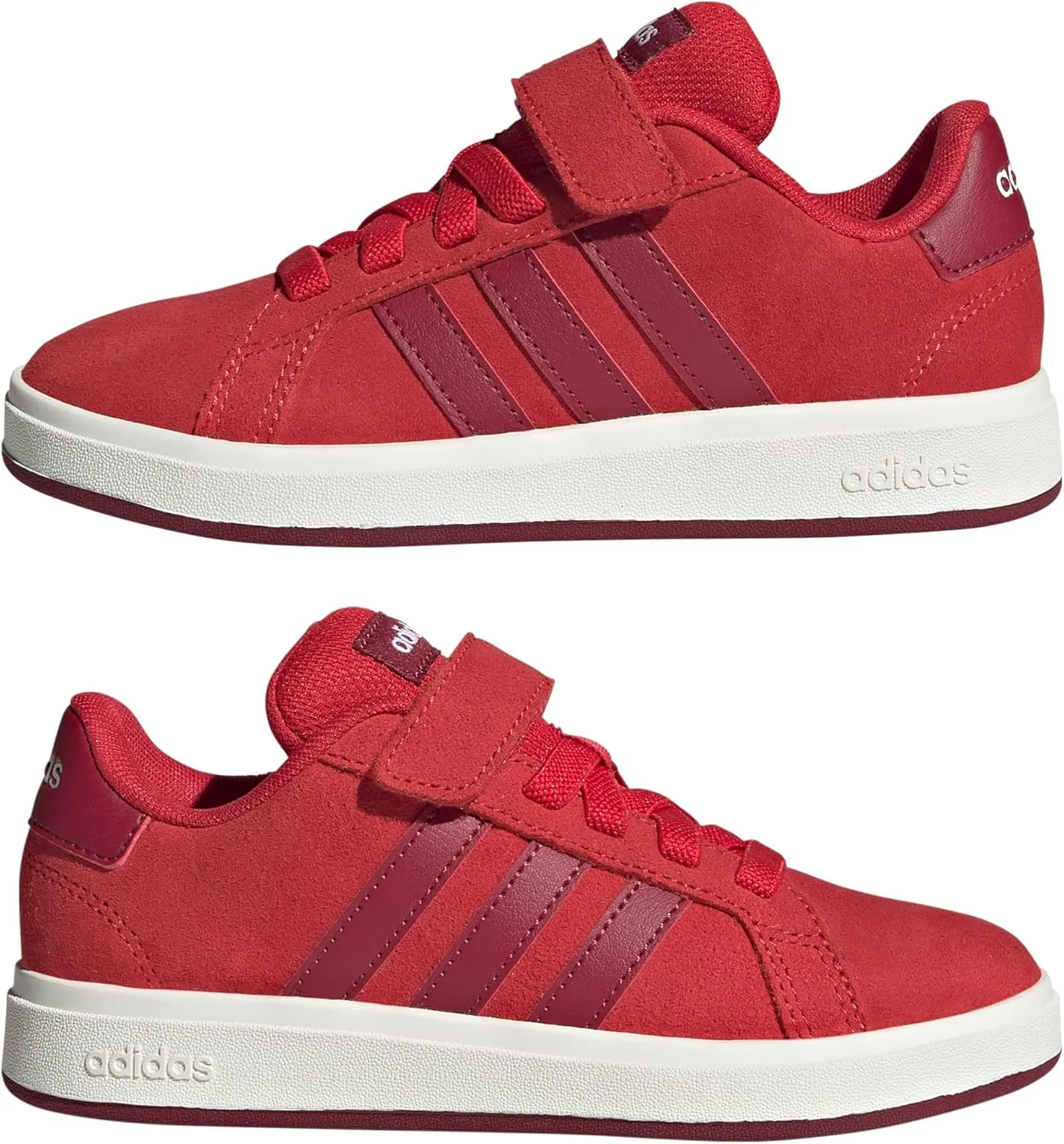 adidas Unisex-Child Grand Court 00s Elastic Lace & Strap Sneaker