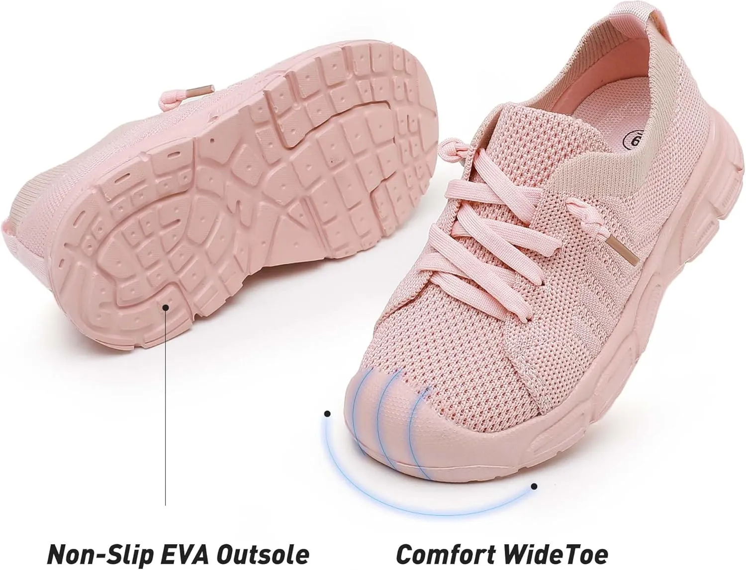 Ahannie Toddler Shoes Boys Girls Sneakers Kids Wide Toe Barefoot Slip-On Breathable Tennis Shoes(Toddler/Little Kid)