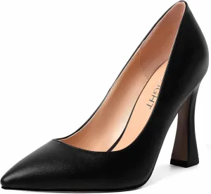 AMBELIGHT Womens Pointed Toe Evening Matte Dress Slip On Solid Stiletto High Heel Pumps Shoes 4 Inch