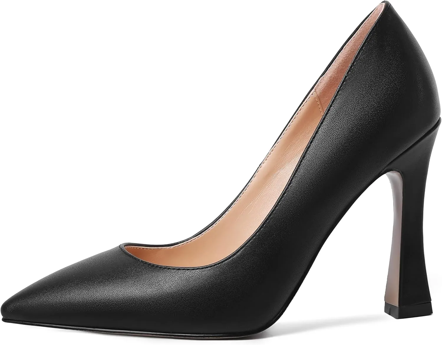 AMBELIGHT Womens Pointed Toe Evening Matte Dress Slip On Solid Stiletto High Heel Pumps Shoes 4 Inch