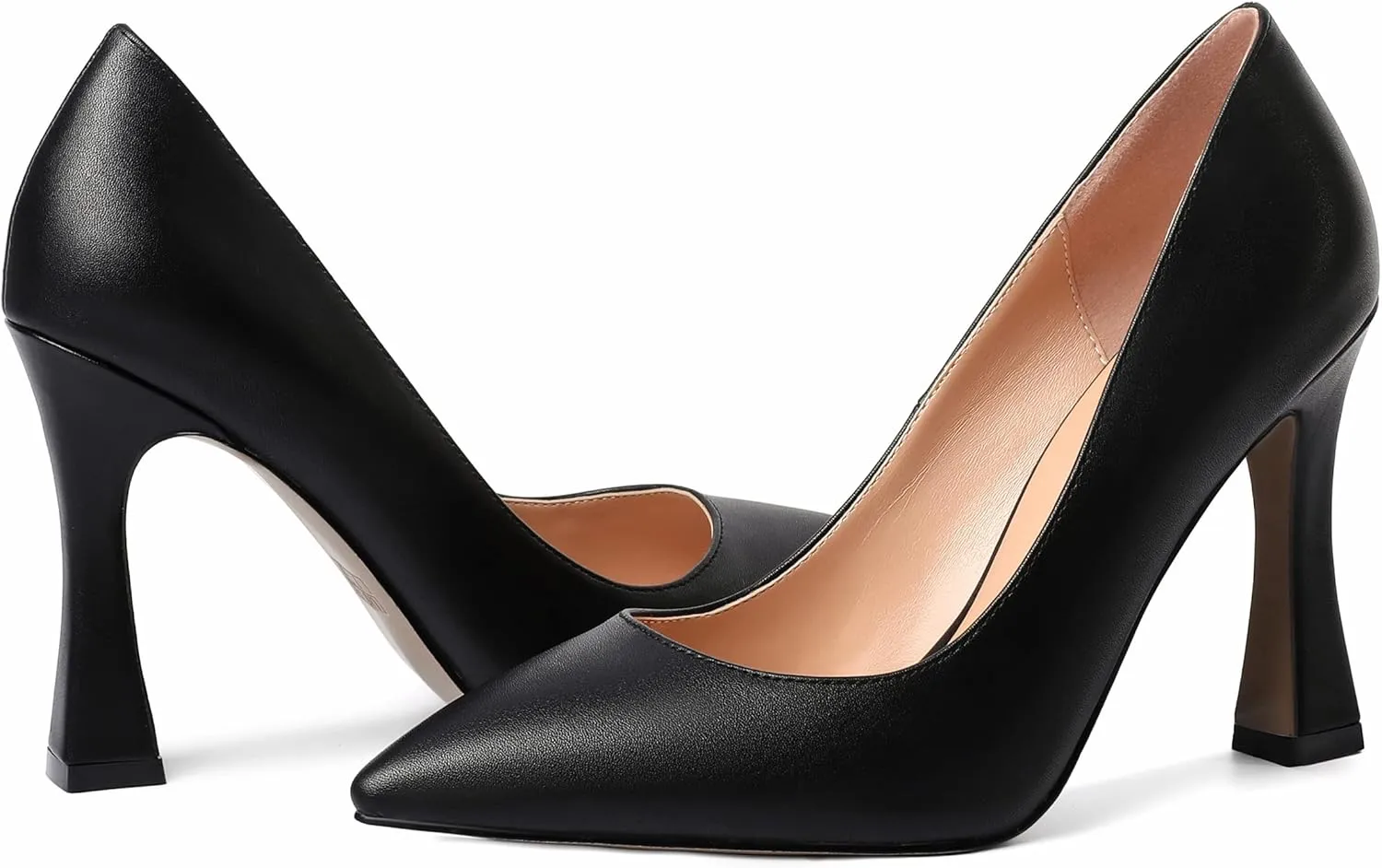 AMBELIGHT Womens Pointed Toe Evening Matte Dress Slip On Solid Stiletto High Heel Pumps Shoes 4 Inch