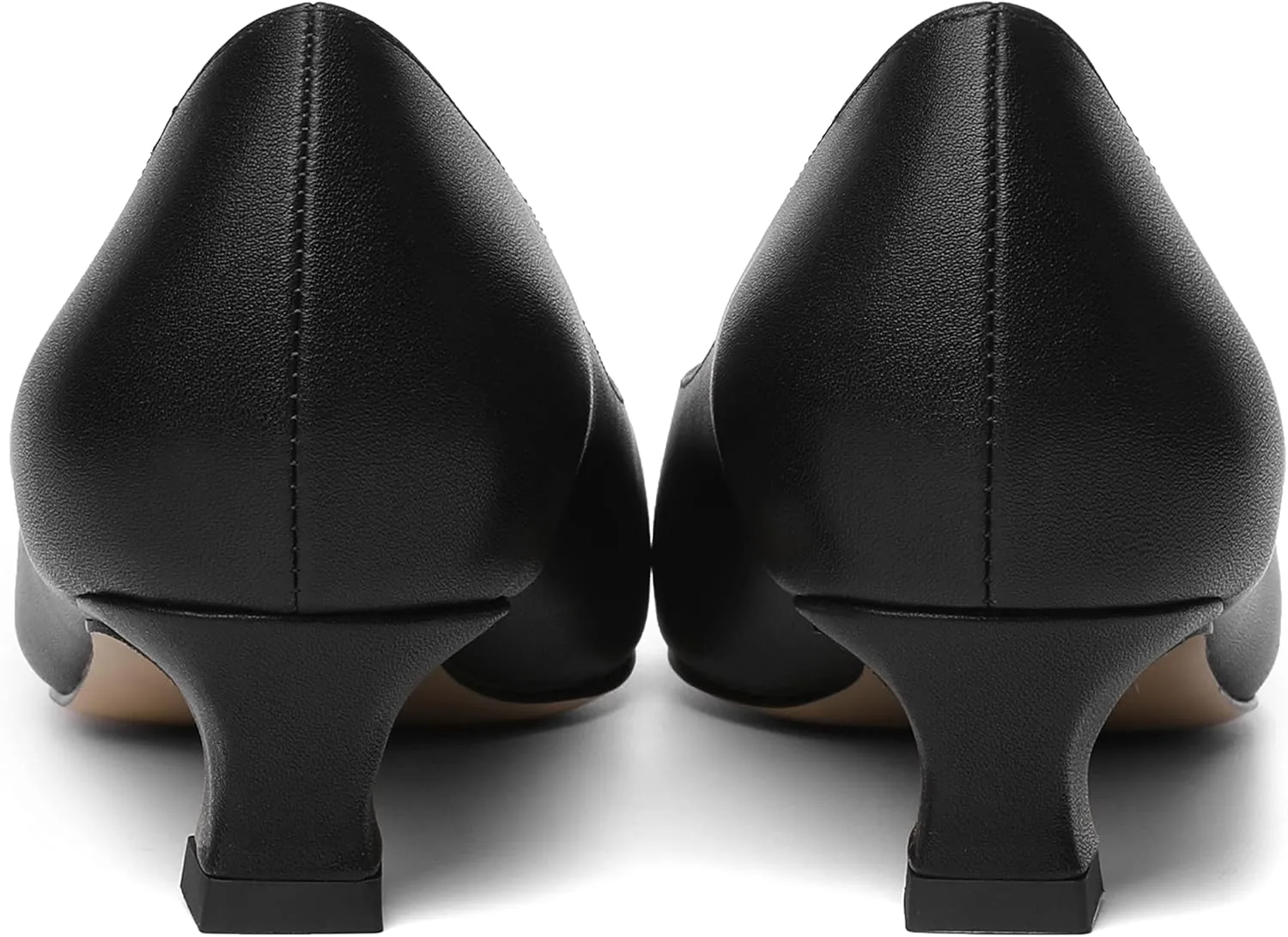 AMBELIGHT Womens Square Toe Solid Matte Office Casual Slip On Kitten Low Heel Pumps Shoes 1.5 Inch