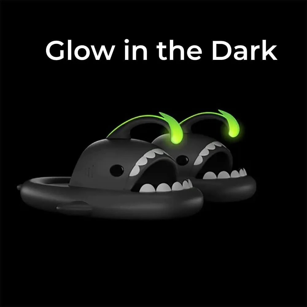 Angler Fish Slides - Shark Slippers,Glow in the Dark,Silent and Anti-slippery,Soft,Comfy