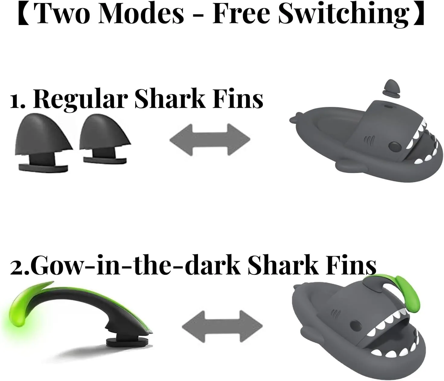 Angler Fish Slides - Shark Slippers,Glow in the Dark,Silent and Anti-slippery,Soft,Comfy