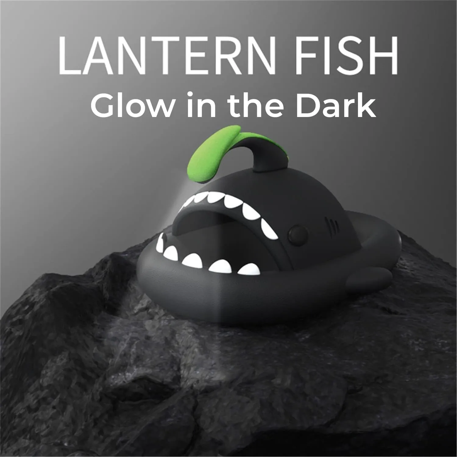 Angler Fish Slides - Shark Slippers,Glow in the Dark,Silent and Anti-slippery,Soft,Comfy
