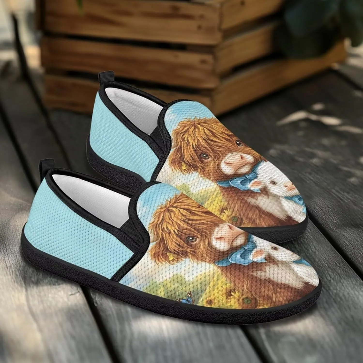 Animal Painted Women's Walking Shoes Fashion Casual Hand Free Slip On Sneakers Soft Breathable Gym Fitness Minimalist Comfy Traveling