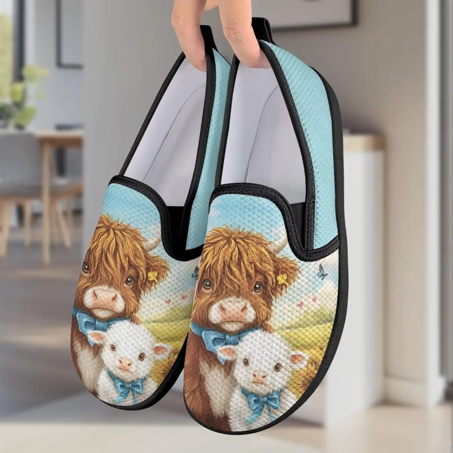 Animal Painted Women's Walking Shoes Fashion Casual Hand Free Slip On Sneakers Soft Breathable Gym Fitness Minimalist Comfy Traveling