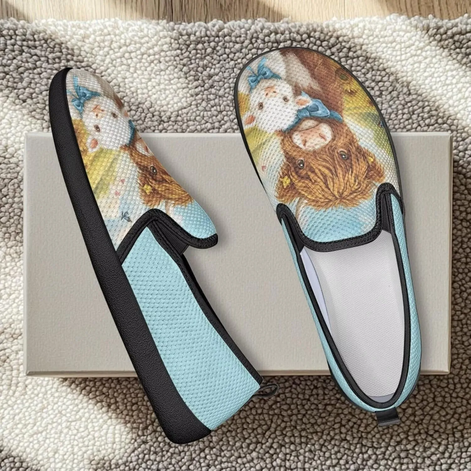 Animal Painted Women's Walking Shoes Fashion Casual Hand Free Slip On Sneakers Soft Breathable Gym Fitness Minimalist Comfy Traveling