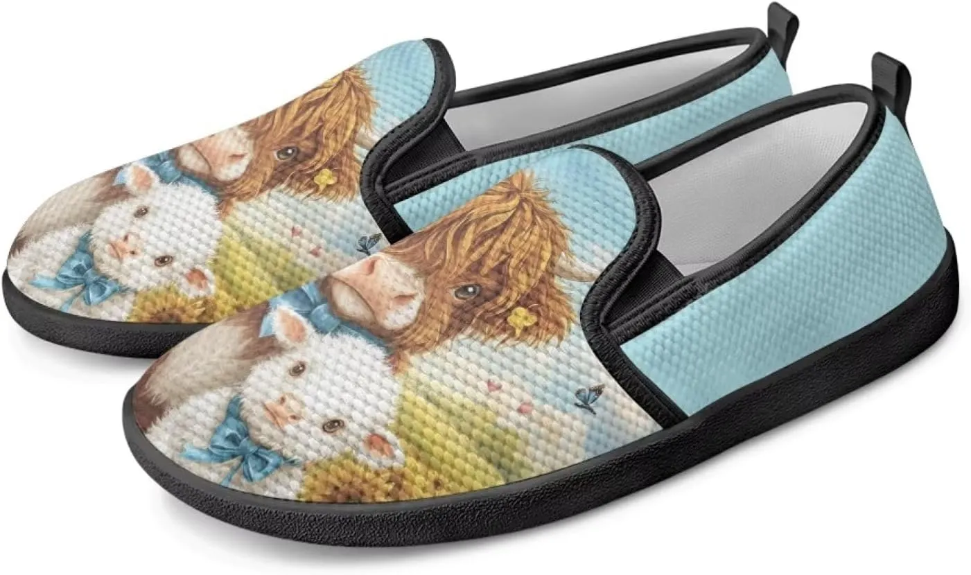 Animal Painted Women's Walking Shoes Fashion Casual Hand Free Slip On Sneakers Soft Breathable Gym Fitness Minimalist Comfy Traveling