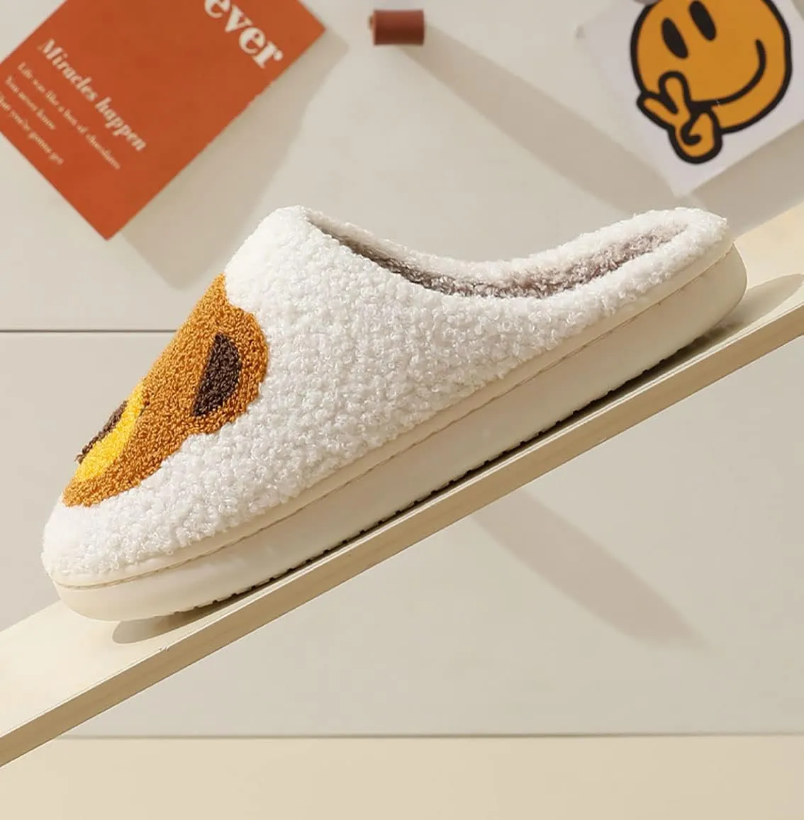 Animal Pattern Slippers - Hello Cat, Bear, Moose & Love Designs - Comfy Memory Foam Plush Cloud Slippers for Couples & Indoor Home