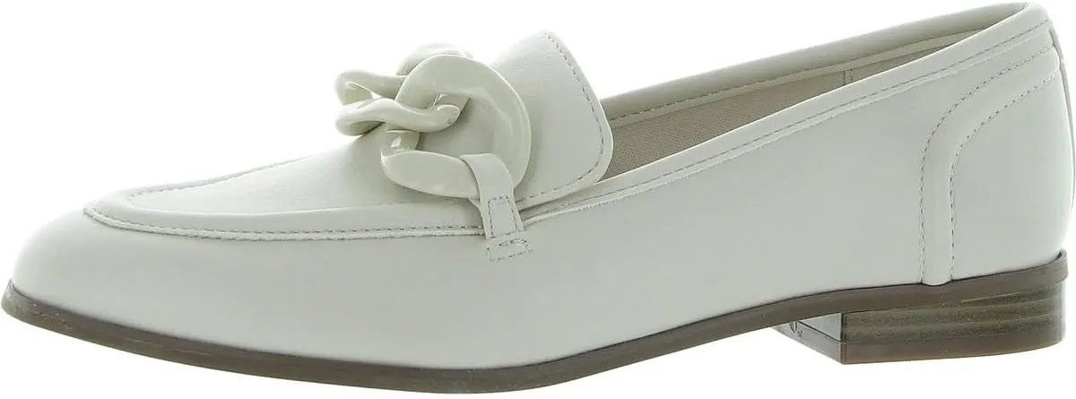 Anne Klein Womens Braxton Faux Leather Flat Loafers