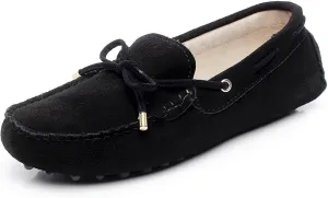 ANUFER Women's Classic Suede Penny Loafers Comfort Handmade Slipper Moccasins
