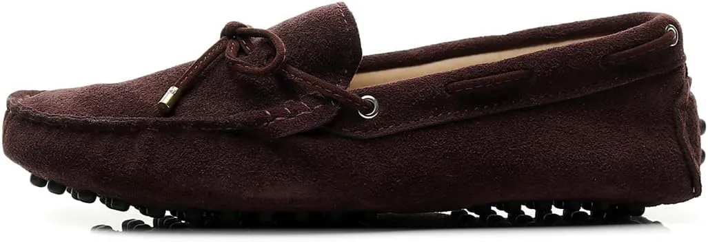 ANUFER Women's Classic Suede Penny Loafers Comfort Handmade Slipper Moccasins