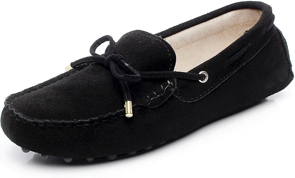 ANUFER Women's Classic Suede Penny Loafers Comfort Handmade Slipper Moccasins