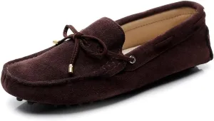 ANUFER Women's Classic Suede Penny Loafers Comfort Handmade Slipper Moccasins