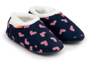 ARCHLINE Orthotic Slippers CLOSED Arch Scuffs Moccasins Pain Relief in Navy Hearts - EUR41 V563-AS401-NVYHRT-41