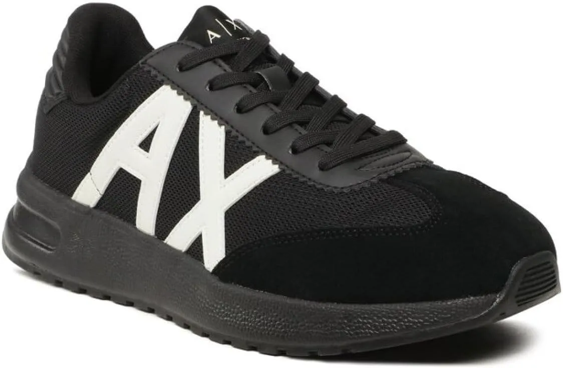 Armani Exchange Men's Dusseldorf Contrast Logo, Sneaker, Black