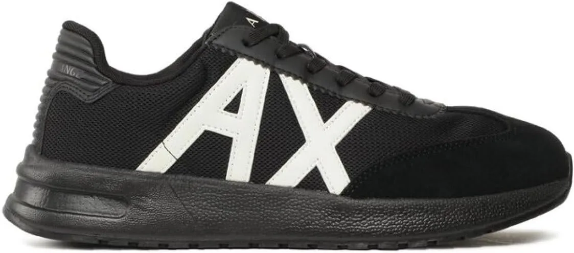 Armani Exchange Men's Dusseldorf Contrast Logo, Sneaker, Black