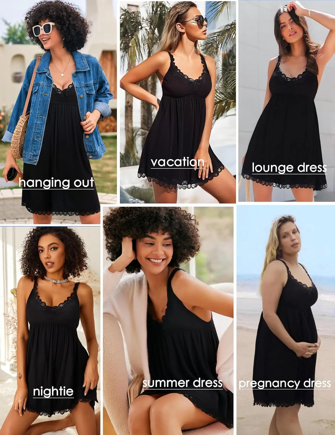 Avidlove Women Sexy Sleepwear Lace Chemise Nightgown Full Slip Babydoll Sleepwear