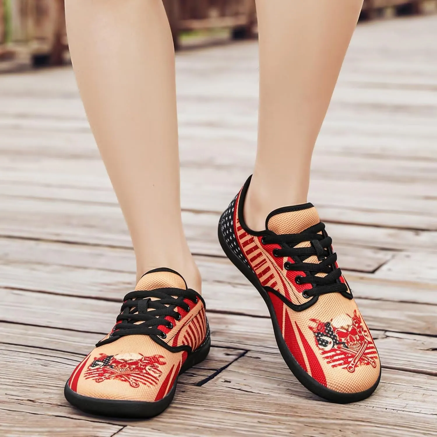 Barefoot Shoes Men Breathable Wide Toe Box Casual Shoes Lace Up Zero Drop Sole Walking, Daily Wear