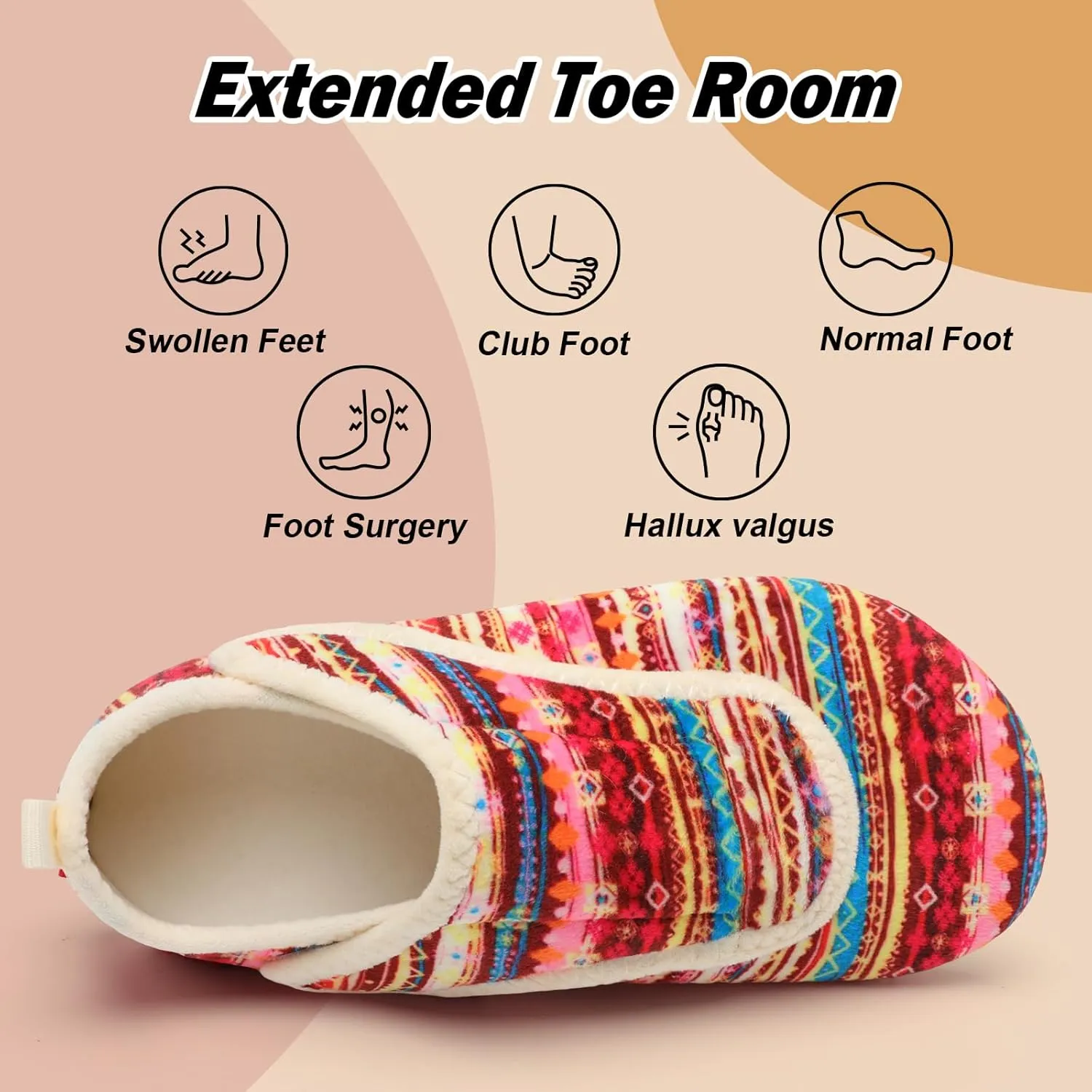 BARERUN Slippers for Women Men Wide House Diabetic Shoes for Women Men Warm Arthritis Edema Swollen Neuropathy Socks Slip on Adjustable Fuzzy Comfy Soft Womens Mens Bedroom Sliipers