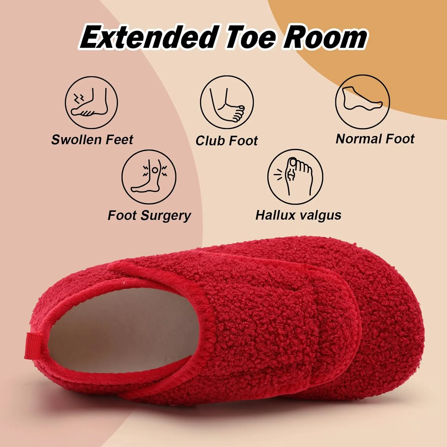 BARERUN Slippers for Women Men Wide House Diabetic Shoes for Women Men Warm Arthritis Edema Swollen Neuropathy Socks Slip on Adjustable Fuzzy Comfy Soft Womens Mens Bedroom Sliipers