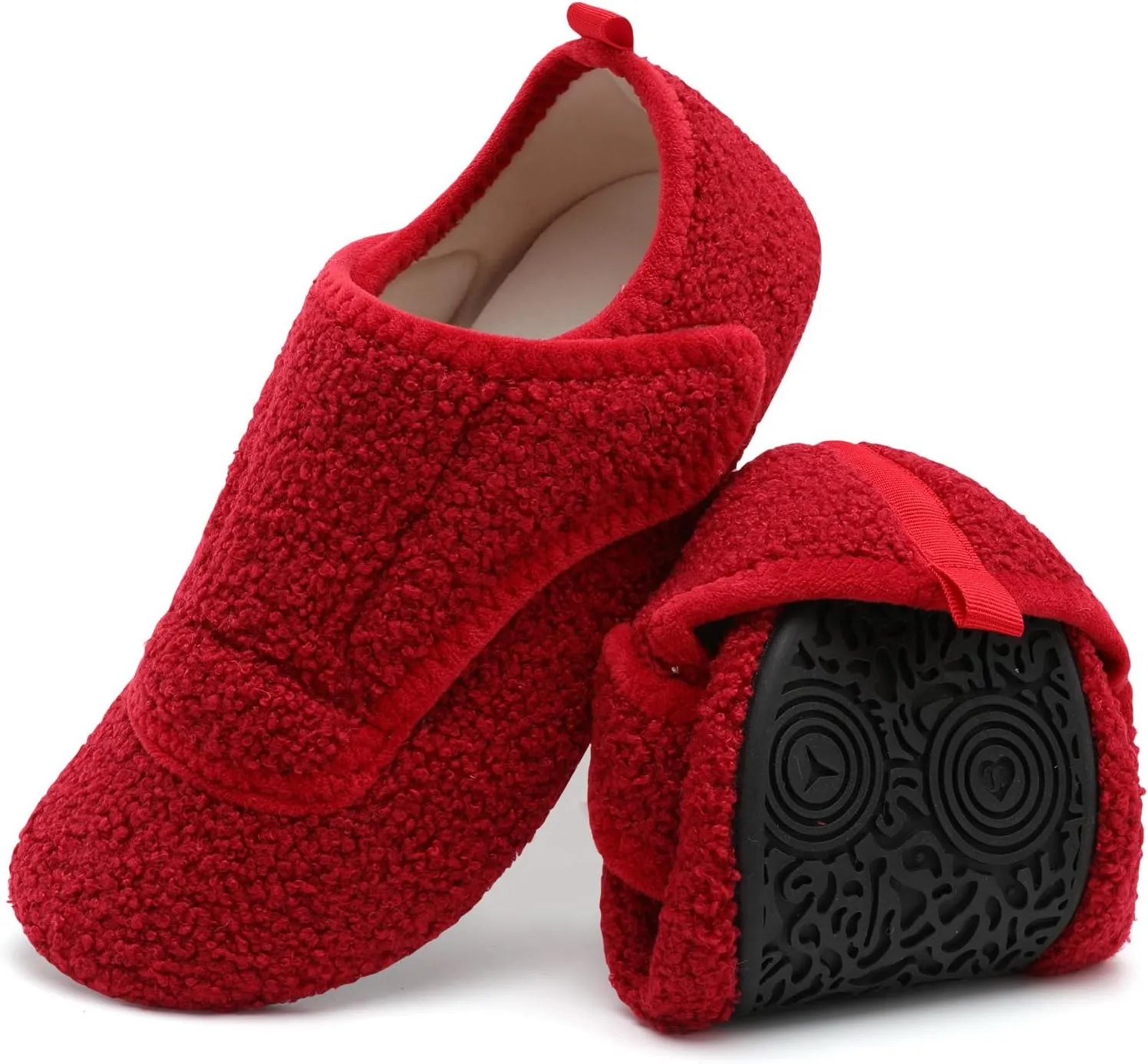 BARERUN Slippers for Women Men Wide House Diabetic Shoes for Women Men Warm Arthritis Edema Swollen Neuropathy Socks Slip on Adjustable Fuzzy Comfy Soft Womens Mens Bedroom Sliipers