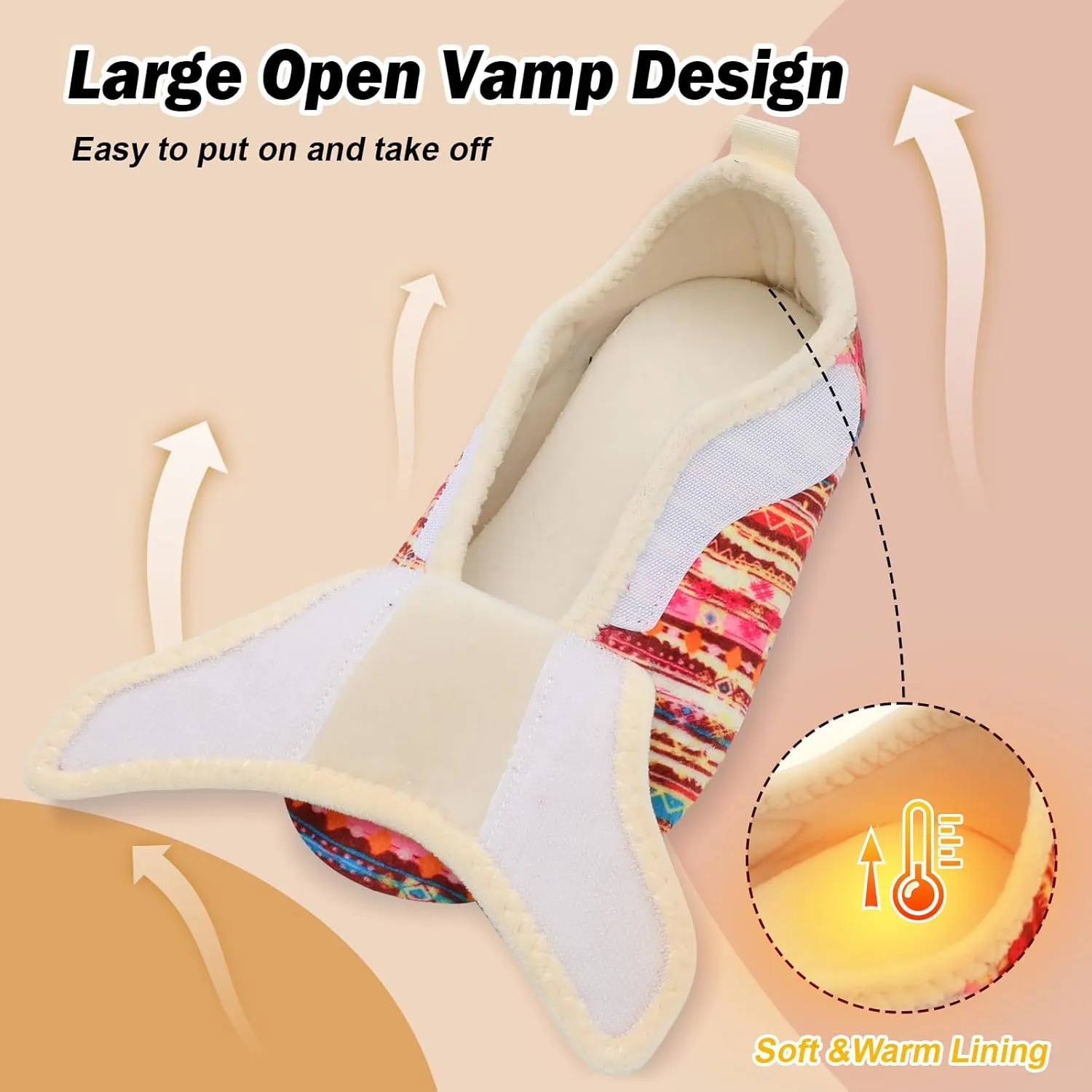 BARERUN Slippers for Women Men Wide House Diabetic Shoes for Women Men Warm Arthritis Edema Swollen Neuropathy Socks Slip on Adjustable Fuzzy Comfy Soft Womens Mens Bedroom Sliipers