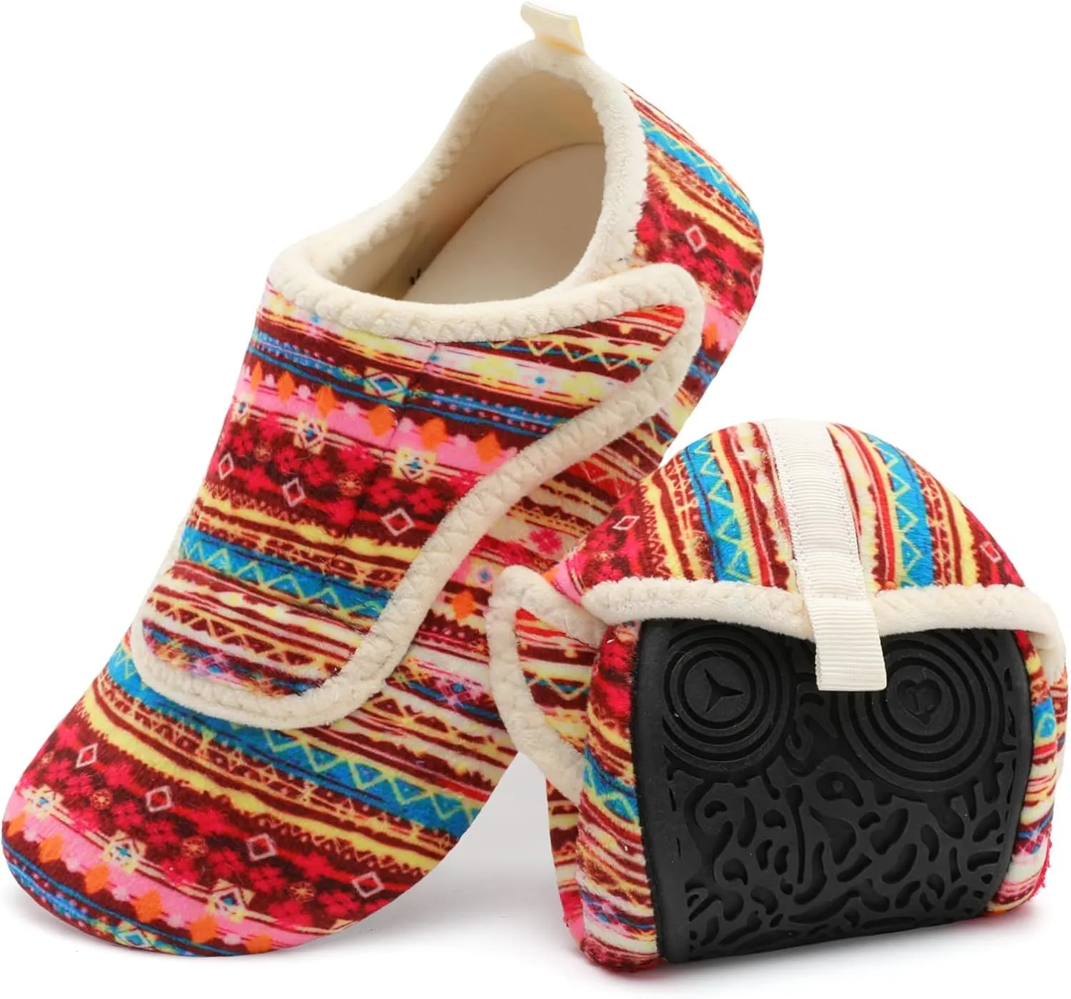 BARERUN Slippers for Women Men Wide House Diabetic Shoes for Women Men Warm Arthritis Edema Swollen Neuropathy Socks Slip on Adjustable Fuzzy Comfy Soft Womens Mens Bedroom Sliipers
