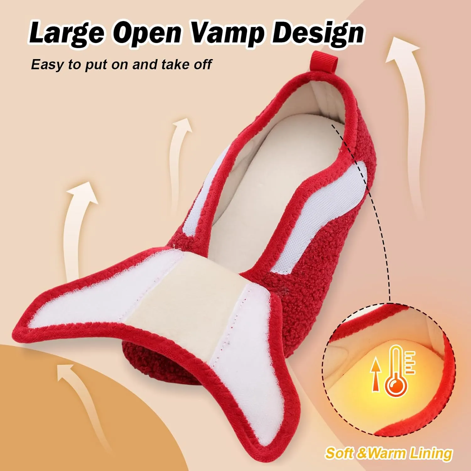 BARERUN Slippers for Women Men Wide House Diabetic Shoes for Women Men Warm Arthritis Edema Swollen Neuropathy Socks Slip on Adjustable Fuzzy Comfy Soft Womens Mens Bedroom Sliipers