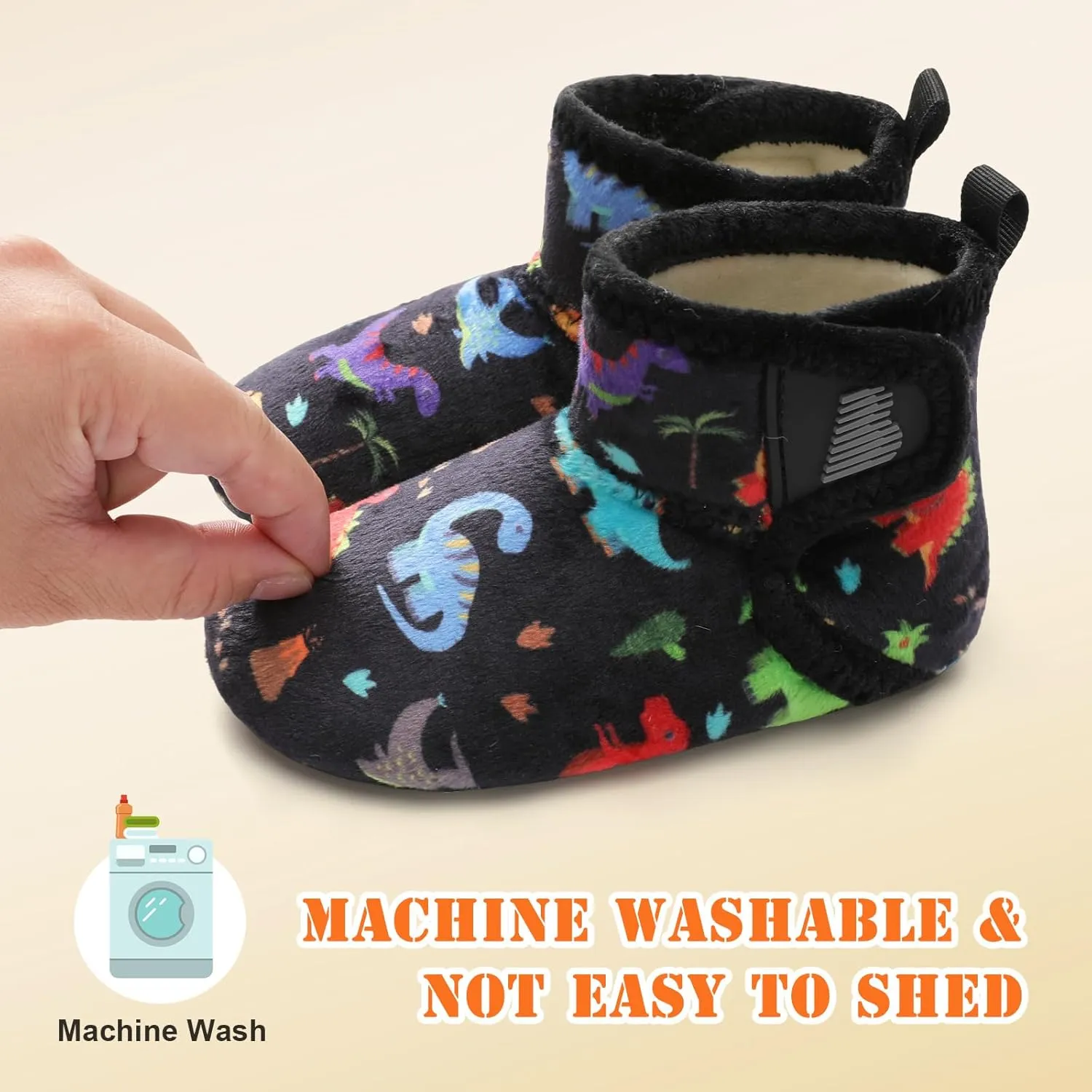 BARERUN Toddler Slippers Girls Boys House Shoes Baby Winter Booties Plush Cozy Kids House Slipper Warm Lightweight Infant Walking Shoes Socks