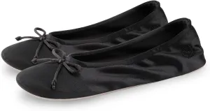 BCTEX COLL Women's Ballerina House Slippers with Bow, Ladies Satin Bedroom Slipper with Suede Sole Indoor