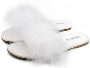 BCTEX COLL Women's Fluffy Pom Pom Feather Slipper Memory Foam Cozy Slippers House Bedroom Fuzzy Slippers for Women
