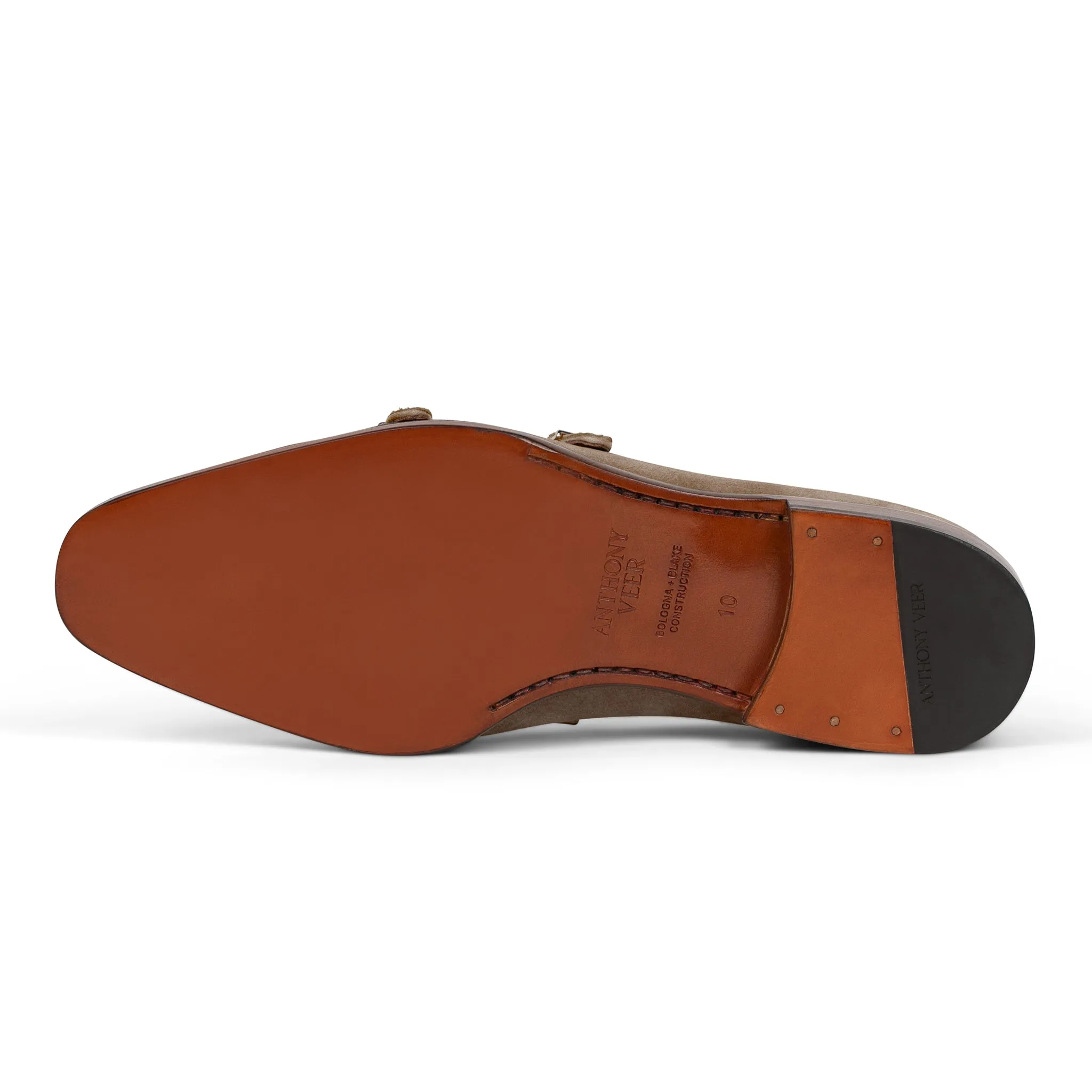 Beaumont Double Monk Loafer // Terra Dusk Brown Suede