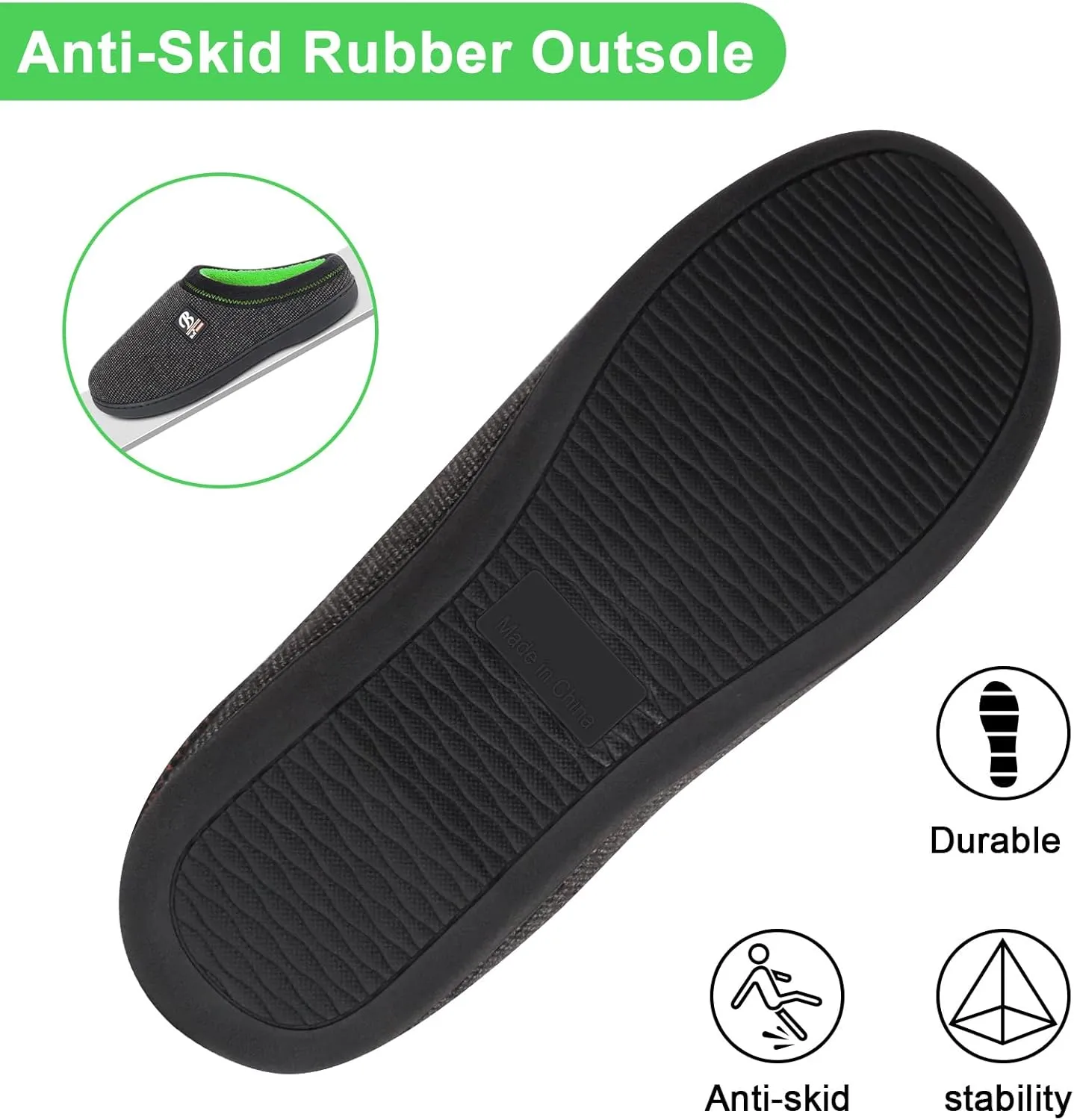 BIAL Mens Slippers, Memory Foam House Slippers Shoes with Anti Slip Sole for Men, Home Slippers Slides for Indoor, Outdoor, Bedroom.