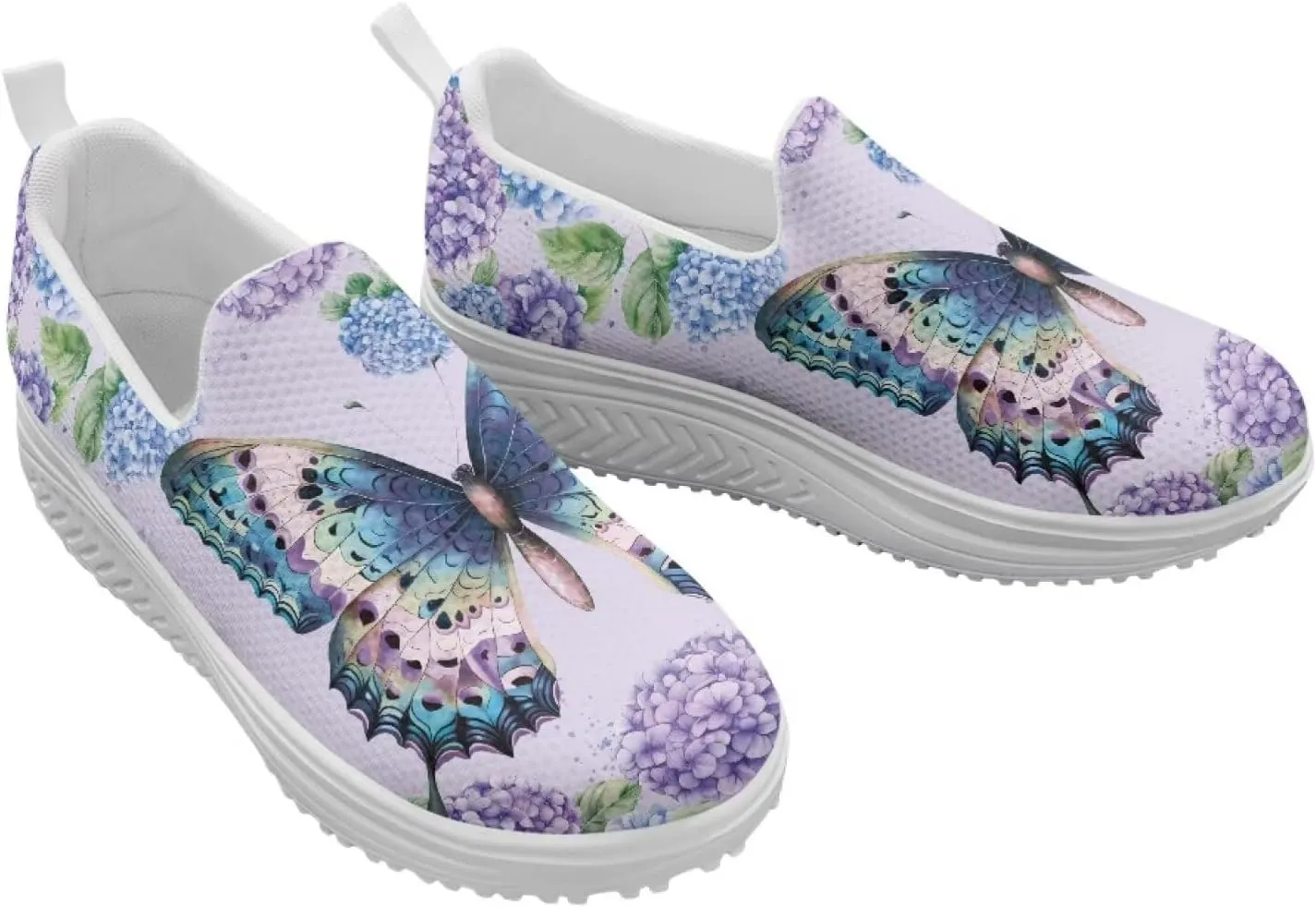 Binienty Women's Slip-On Platform Loafers Breathable Mesh Walking Sneakers Rocking Bottom Footwear