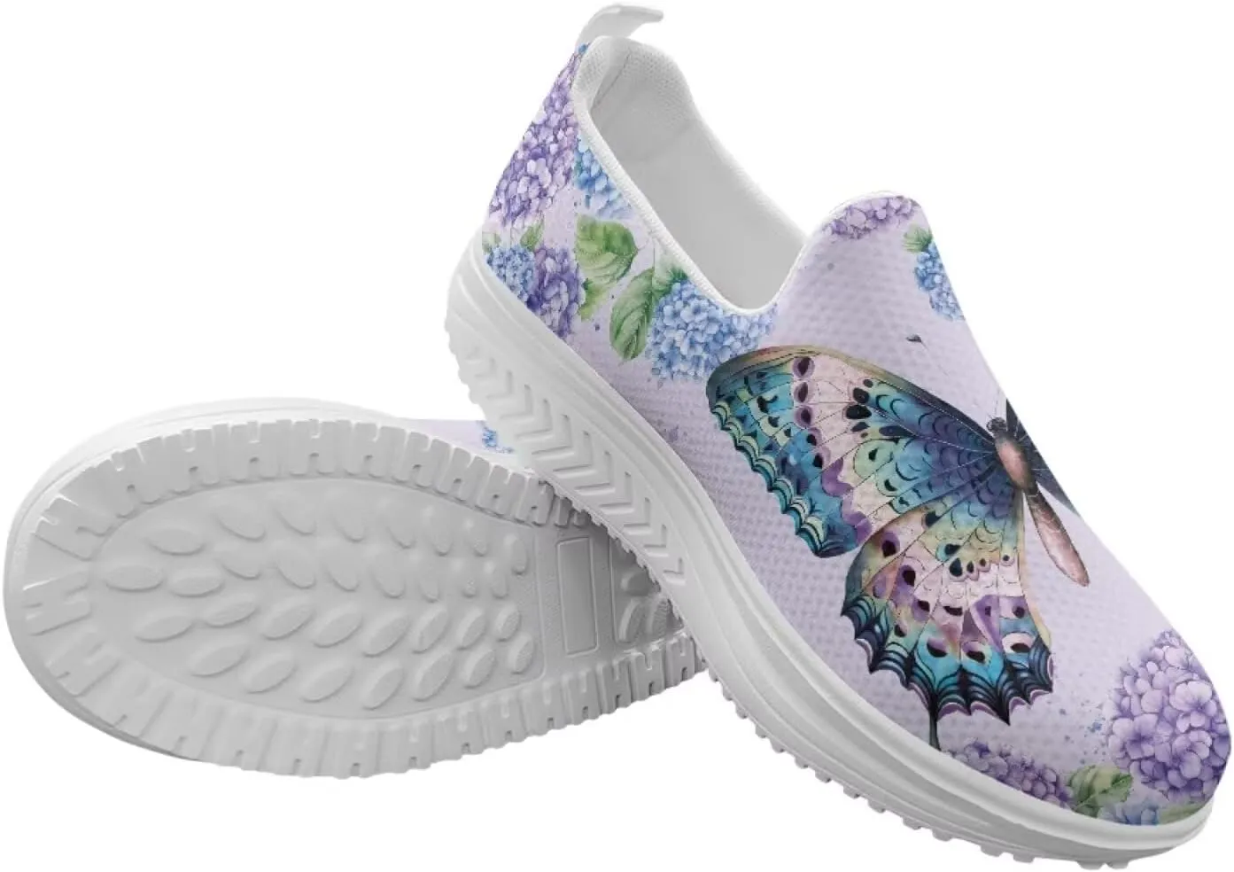 Binienty Women's Slip-On Platform Loafers Breathable Mesh Walking Sneakers Rocking Bottom Footwear