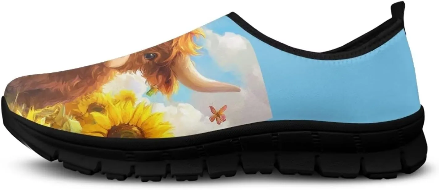 Binienty Womens Slip On Running Shoes Casual Loafers Shoes Arch Support Walking Shoes Breathable Anti Skid