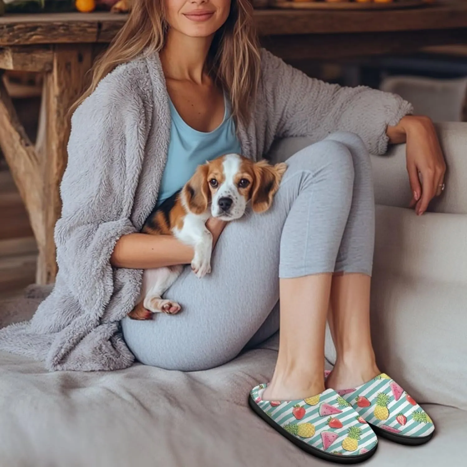 Binienty Womens Slippers Winter Warm with Memory Foam Fluffy House Shoes Indoor Bedroom