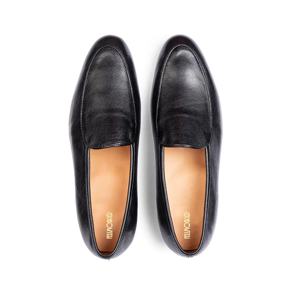 Black Milled Belgian Sipon Loafer