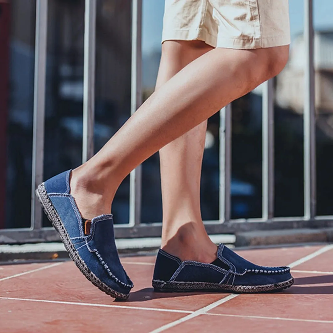 Black Woven Loafers - Breathable Lightweight Slip-On Shoes