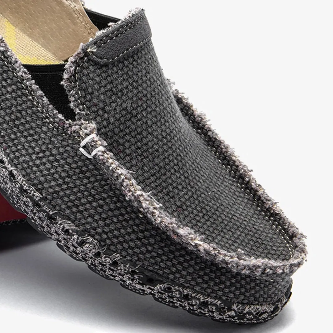 Black Woven Loafers - Breathable Lightweight Slip-On Shoes