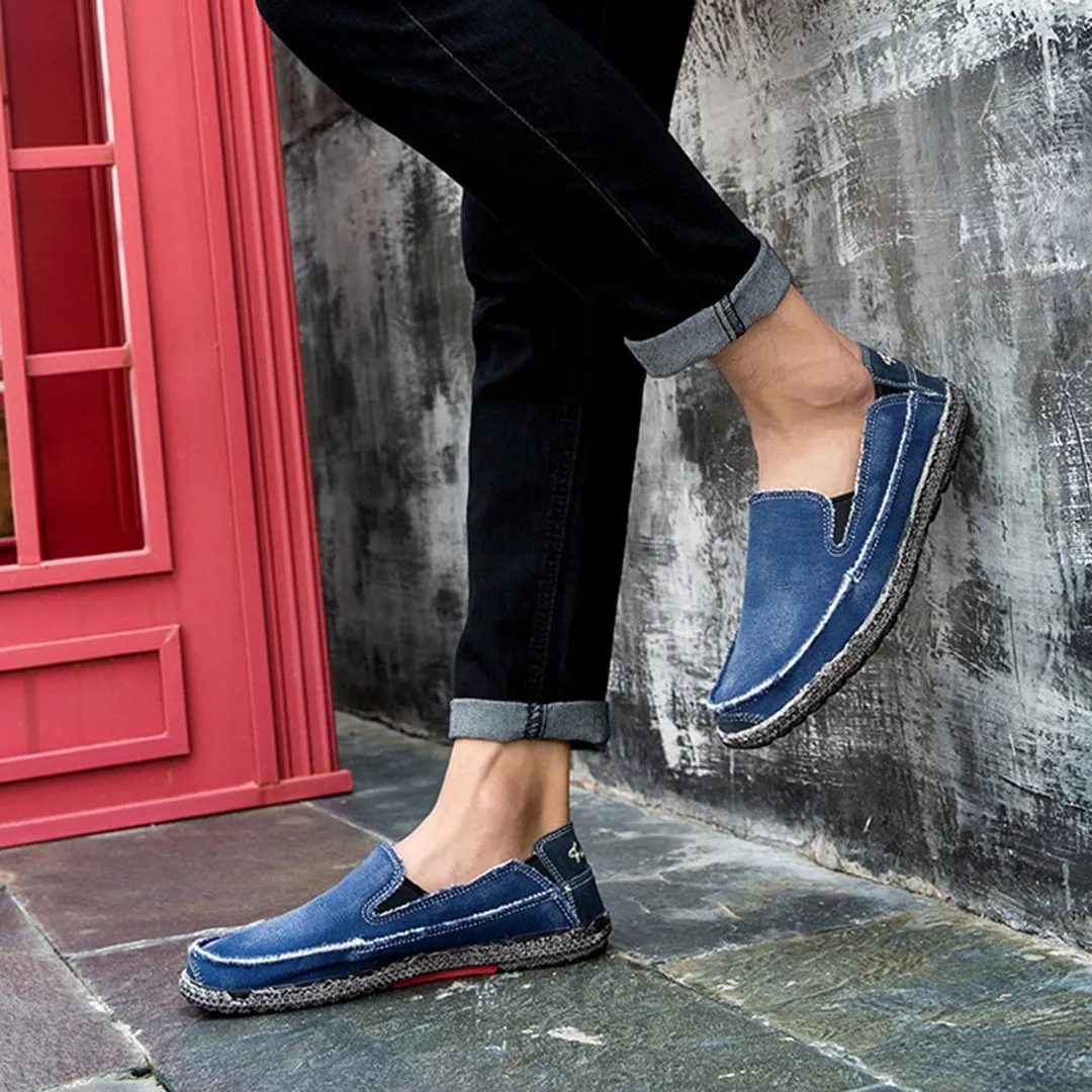 Black Woven Loafers - Breathable Lightweight Slip-On Shoes