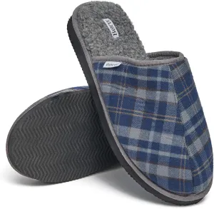 BORN Quilted Corduroy or Plaid Mens Slippers, Fleece or Sherpa-Lined House Slippers for Men, Gifts for Him