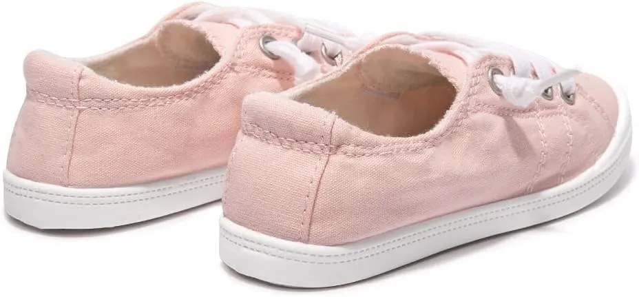 Boy and Girl Slip on Canvas Sneaker, Kids Low Top Casual Fashion Shoes, Comfy Lace up Walking Shoes